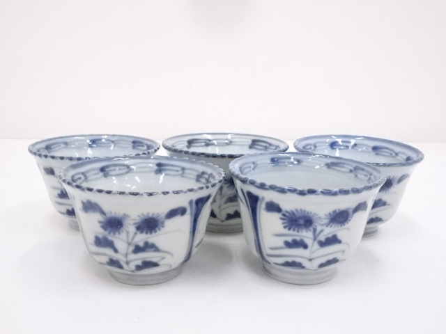 明治期　伊万里焼　染付向付5客